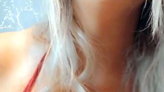 USA sexiest blonde pregnant big boobs beauty webcam show