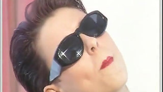 Amazing Threesome with Two Hot Sluts in Glasses and Black Stockings