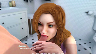 Away From Home - Chloe Gives Liam a Steamy Blowjob in the Washroom
