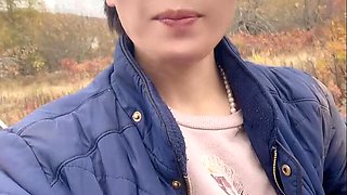 Sweet Hana Japanese teen pissing pussy from behind amazing view