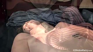 A sexy Kiss Montress takes off her pajamas in bed - WeAreHairy