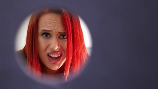 Office Glory Hole Gagging with Redhead Angel Wicky and Monster cock Danny D - Reality hardcore with coworkers