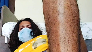 Indian shemale sissy crossdressers fucking dildo in home and handjob