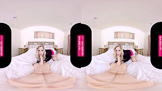 Charlotte Stokely, Virtual Reality And Lina Paige In Blonde Babe Needs De-stress Sex