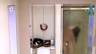 Spying on my gorgeous showering stepsister 22