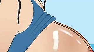 Nico Robin Gets Her Throat Fucked Like a Little Slut by Nami’s Boyfriend on the Beach