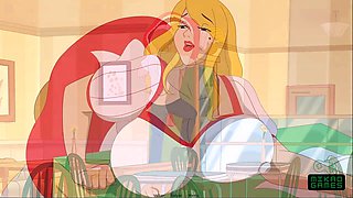 Stepmom in adult cartoons gets her feet licked