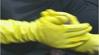 Smoking Wife In Yellow Rubber Gloves Drives Me Crazy 3