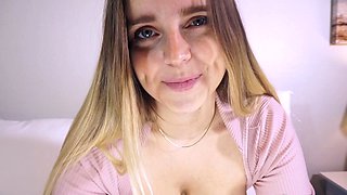 Glamour babe with big boobs masturbates in lingerie