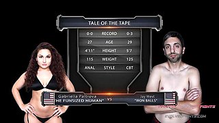 Gabriella Paltrova and Jay West fight dirty in a hot wrestling match