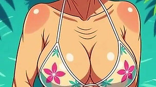 Flirty Animated Grandma in Bikini
