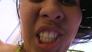 Nasty babe pays for anal sex in public