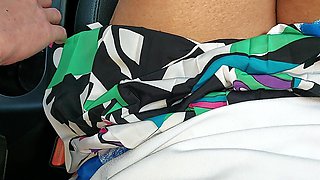 I Rub My Wet Pussy Through My Panties in the Morning in the Car on the Way to the Office