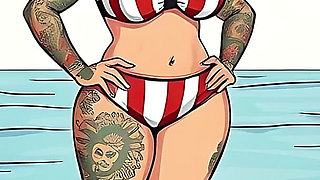 Ai Tattoo Art Curvy Bikini Women