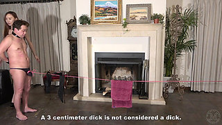 Human Clothes Drying Stand, Mistress Ties the Domestic Slave's Dick and Balls with Rope and Hangs the Laundry on the Rope