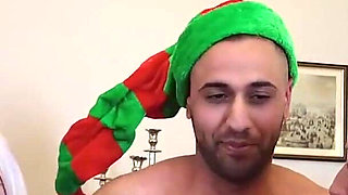 Elf Creampie as Santa Is Cuckold for Christmas