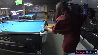 Lily Koh In Curvy Bottom Thai Gf Plays Pool And Blowjobs