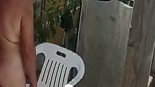 Dom Gresopio Giving His Slave a Bath in Backyard 1