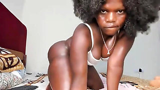 Ebony BBW Teasing and Walking Around Butt Naked
