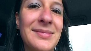 German beauty masturbating in the back of the car