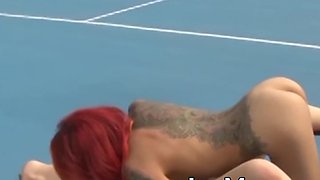 Redhead dyke Kimberly Chi pussy licked with naughty stepmom