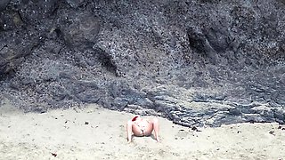 Naked Beauty on Beach - Drone POV Erotic Relaxation