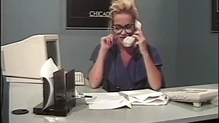 Beautiful Blonde Sexy Secretary With Shaved Pussy