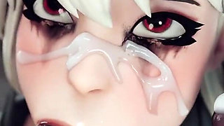 Cum Faced Tight Teen Slut Deepthroating BBC, Bald Pussy Ciri Squirts as She Deepthroats a Cock