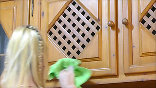 French Maid Gets POV Doggy Fuck with Close up Ass & Pussy Spreading