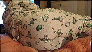 Cute Lazy Girl Wets Her Pyjamas Watching Tv Lying On Her Tummy!