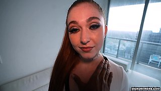 Interracial blowjob outdoors sucking big cock in hd