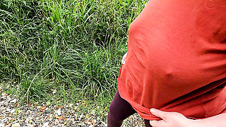 Tits training on pasture and meadow