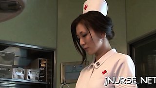 Nurse in heats roughly drilled and made to drink spunk