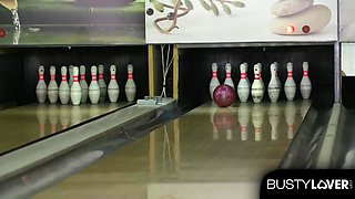 2 Lucky Studs Have Lucky Strike At The Bowling Alley When They Have An Orgy With Anissa Kate & Nataly Gold