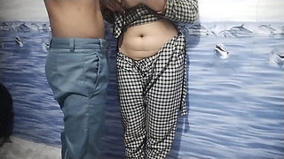 Indian girlfriend boyfriend hard fucking in bathroom