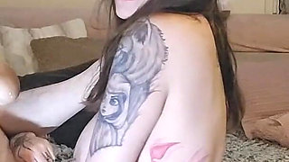 Tatianal with Her Big Tits Shoves a Huge Dildo Into Her Submissive