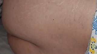 Step son pulled out his dick and fuck step mom on edge of the bed