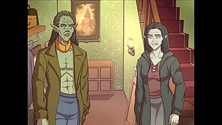 Witch hunter encounters dirty talking witches in wild cartoon fantasy