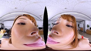 Tempting asian spinner incredible VR video