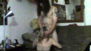 holding blonde down and pounding her throat smoking cigarette
