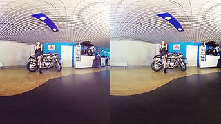Leggy Redhead Klara Gets Naked with Her Bike