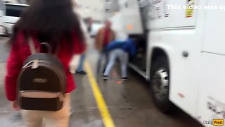 Katty West - Public Dick Flashing - Girl Saw My Dick On The Bus And Helped Me Cum With Her Hand