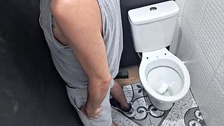 College Student Finds Glory Hole In Bathroom & Gets Squirting Blowjob From Brazilian Redhead