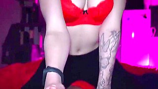 Girl in red underwear allows guy to fuck her closeup in the first pers...