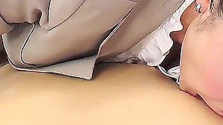 Asian Secretary Kamijo Seduced and Fucked by Boss in the Office