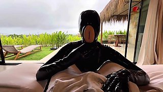 Spandex-clad cowgirl Natallien rides on top of you