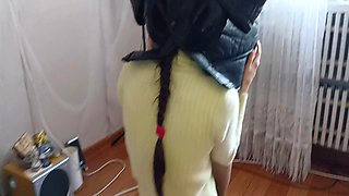 Steamy girl-on-girl action as schoolgirls IkaSmokS get caught by their teacher