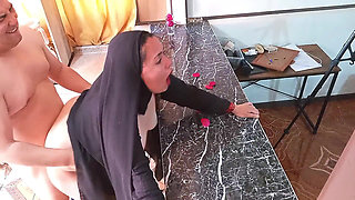 Fucking My Stepmother in Hijab in the Kitchen