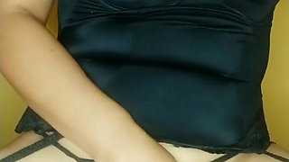 Slutty and Horny Young Girl Masturbating and Peeing in Her Panties