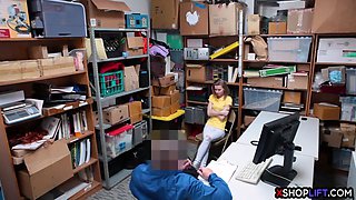 Russian slender shoplifting teen got punish fucked